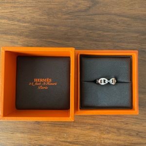 Hermes Silver Chaine D’Ancre Enchainee Ring